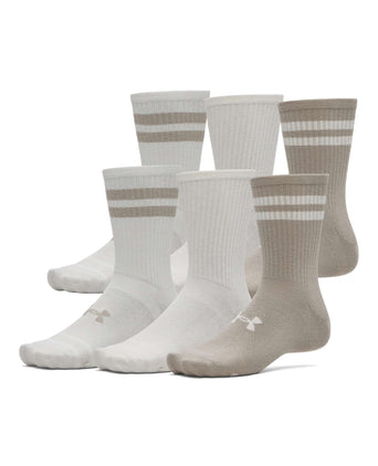 Essential 6-Pack Crew Socks - Timberwolf Taupe/Stone