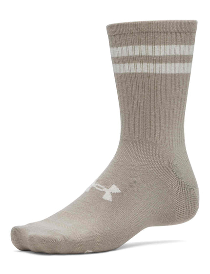 Under Armour Essential 6-Pack Crew Socks - Timberwolf Taupe/Stoneimages2- The Sports Edit