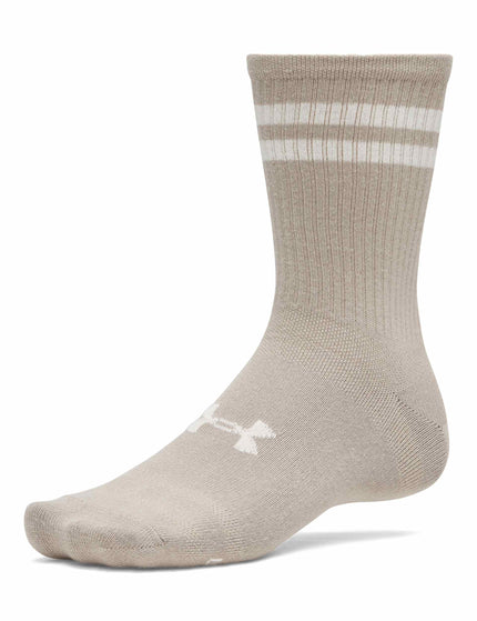 Under Armour Essential 6-Pack Crew Socks - Timberwolf Taupe/White/Stoneimages2- The Sports Edit