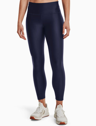 HeatGear Armour No-Slip Waistband Ankle Leggings - Midnight Navy/White