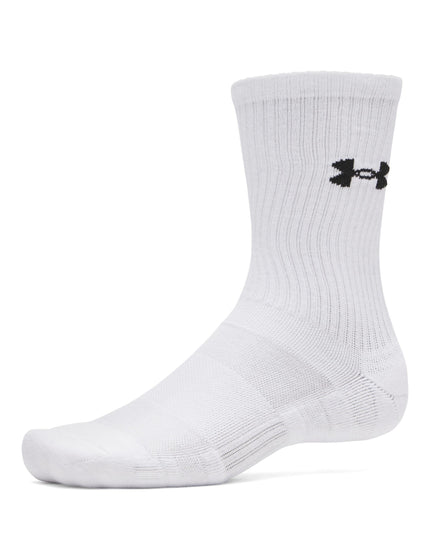 Under Armour Performance Cotton 3-Pack Crew Socks - White/Ultimate Blackimages1- The Sports Edit