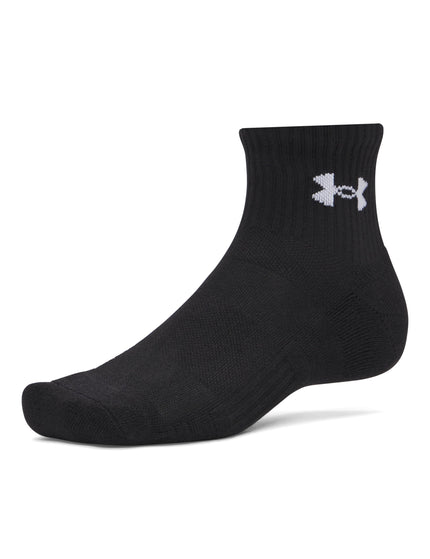 Under Armour Performance Cotton 3-Pack Quarter Socks - Ultimate Black/Whiteimages2- The Sports Edit