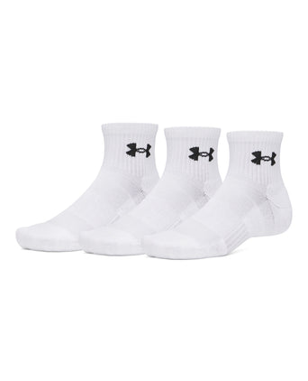 Performance Cotton 3-Pack Quarter Socks - White/Ultimate Black