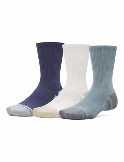 Under Armour Performance Tech 3-Pack Crew Socks - Jasper Blue/Summit White/Castlerockimages1- The Sports Edit