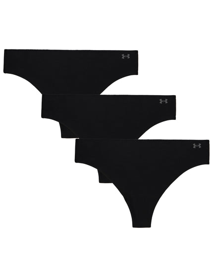 Under Armour Pure Stretch 3-Pack No Show Thong - Black/Steelimages1- The Sports Edit