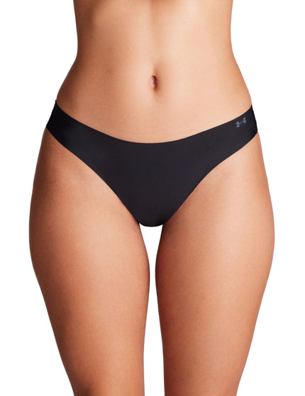 Under Armour Pure Stretch 3-Pack No Show Thong - Black/Steelimages2- The Sports Edit