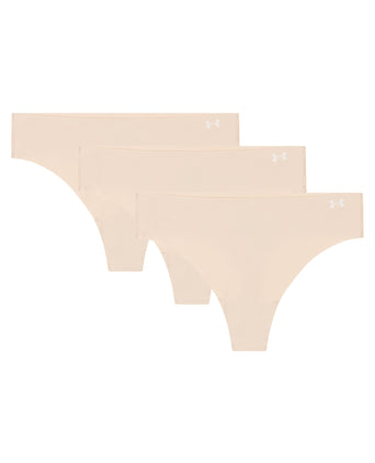 Pure Stretch 3-Pack No Show Thong - Nude