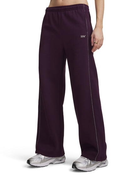 Under Armour Rival Fleece Shimmer Pants - Purple Echo/Metallic Silverimages1- The Sports Edit