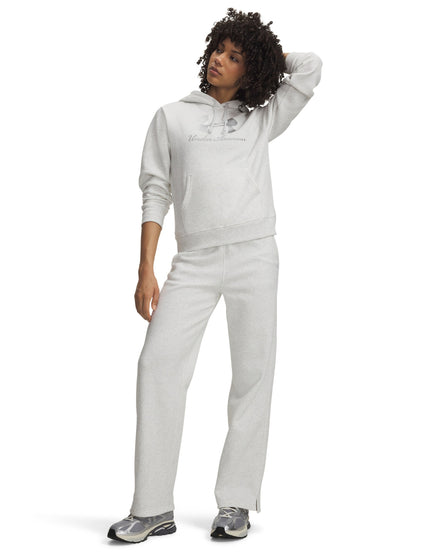 Under Armour Rival Fleece Straight Leg Pants - Distant Grey Light Heather/Whiteimages3- The Sports Edit