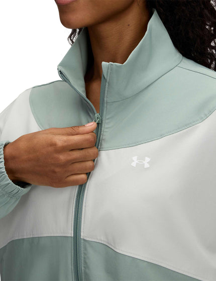 Under Armour Rival Woven Jacket - Silica Green/Hydro Greenimages3- The Sports Edit