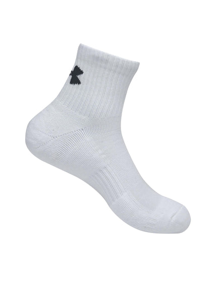 Under Armour Training Cotton 3-Pack Quarter Socks - Whiteimages4- The Sports Edit