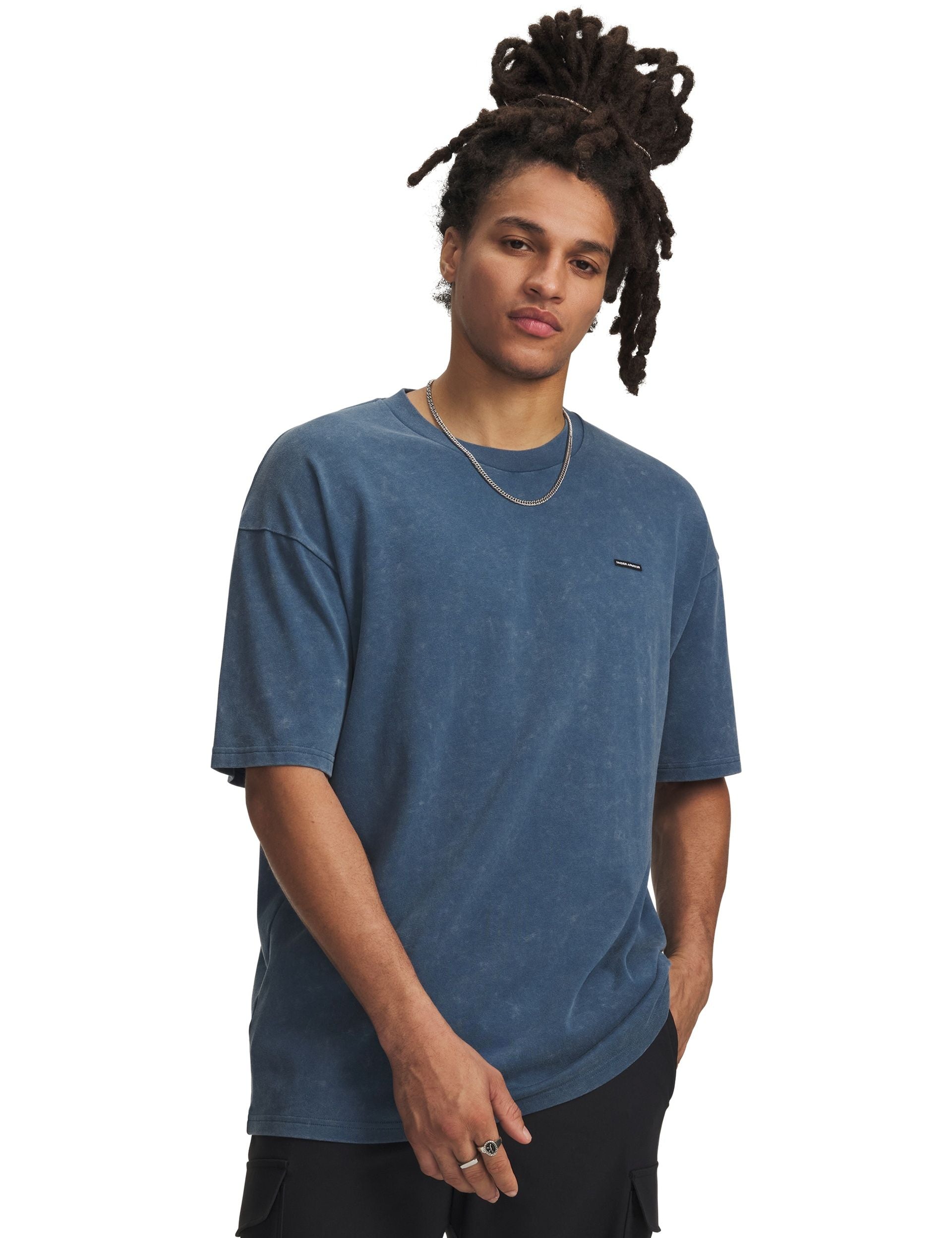 Heavyweight Logo Wash Short Sleeve T Shirt Wham Blue White