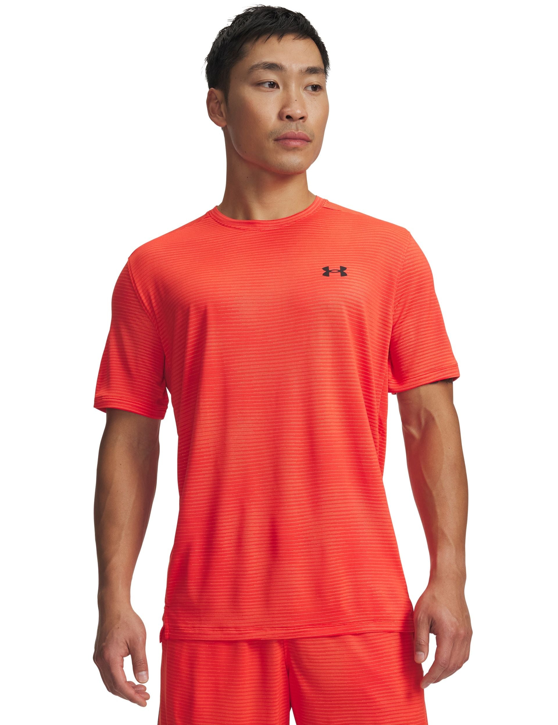 Tech Vent VHS Jacquard Short Sleeve T Shirt Venom Red Black