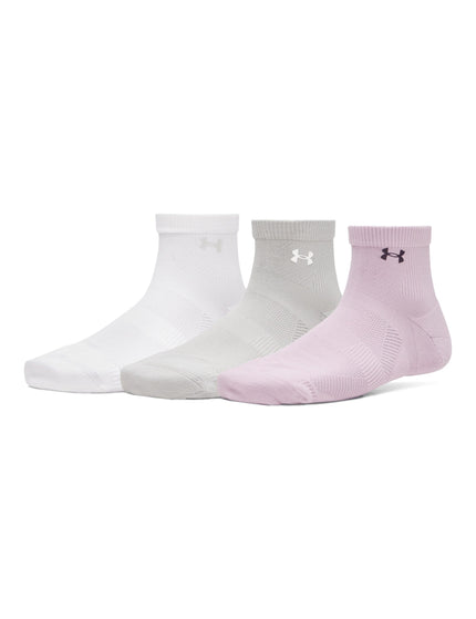 Under Armour Vanish 3-Pack Quarter Socks - Mauve Pink/Titanium/Purple Echoimages1- The Sports Edit