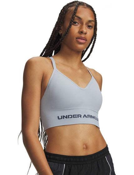Under Armour Vanish Seamless Low Light Support Sports Bra - Blue Fog/Downpour Greyimages1- The Sports Edit