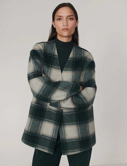Varley Alderton Check Scarf Coat - Ponderosa Pine Checkimages1- The Sports Edit