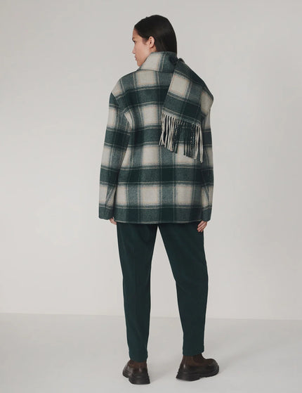 Varley Alderton Check Scarf Coat - Ponderosa Pine Checkimages2- The Sports Edit