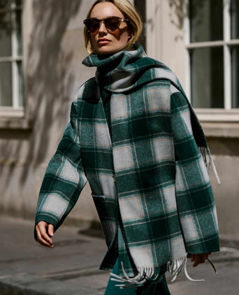 Alderton Check Scarf Coat - Ponderosa Pine Check