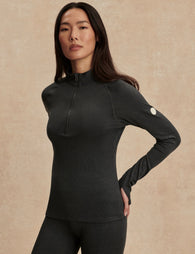 Varley | Always Warm Half-Zip Base Layer Top - Choc | The Sports Edit