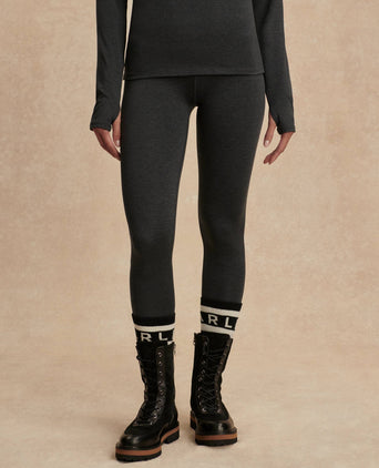 Always Warm Stirrup Legging - Black Marl