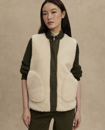 Audrea Reversible Gilet - Sandshell/Forest Night