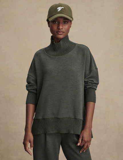 Varley Barker High Neck Sweat - Olive Marlimages1- The Sports Edit