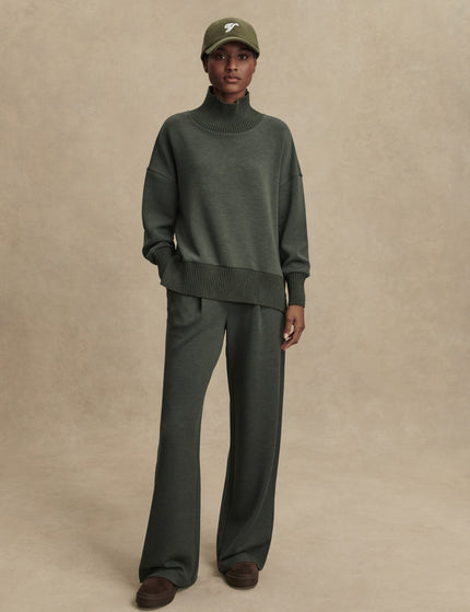 Varley Barker High Neck Sweat - Olive Marlimages7- The Sports Edit