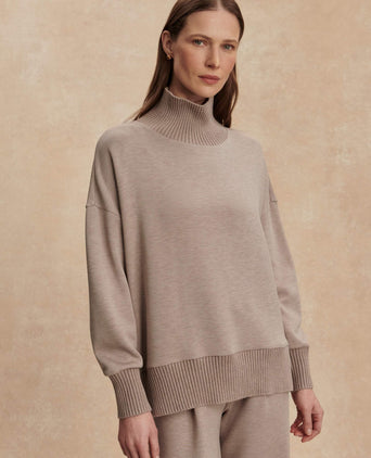 Barker High Neck Sweat - Taupe Marl