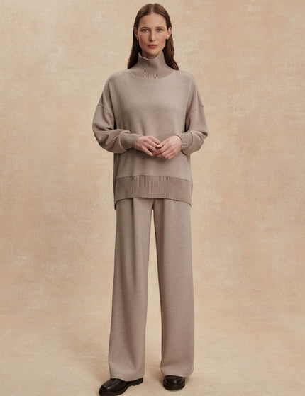 Varley Barker High Neck Sweat - Taupe Marlimages6- The Sports Edit