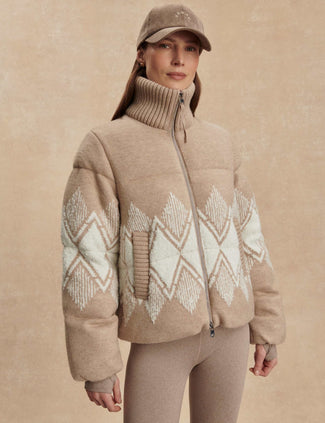 Belinda Knit Puffer - Light Taupe