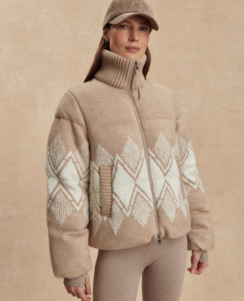 Belinda Knit Puffer - Light Taupe
