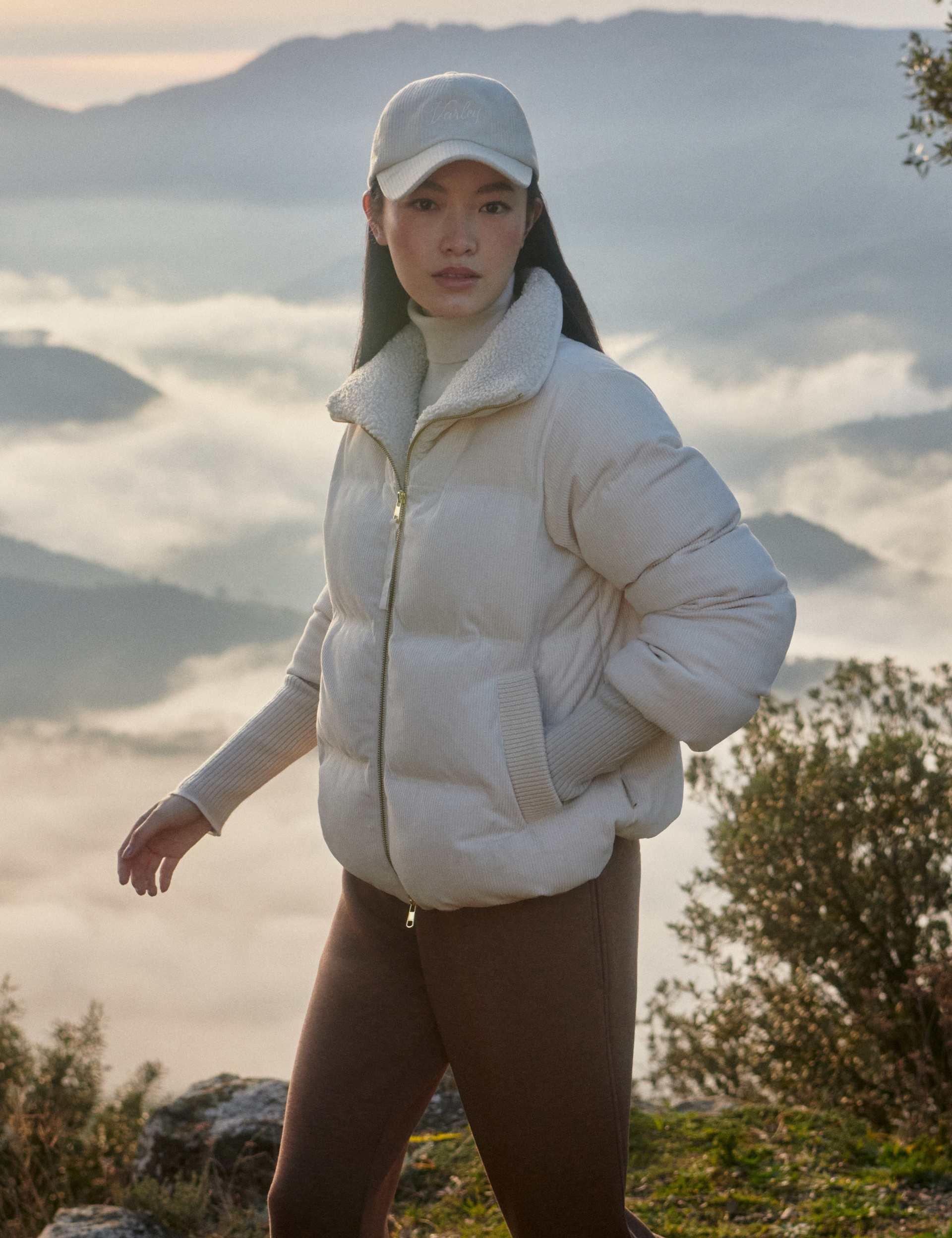 Varley Brackley Cord Puffer Jacket Birch The Sports Edit