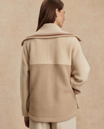 Carmine Relaxed Half-Zip Fleece - Cool Sand/Light Taupe