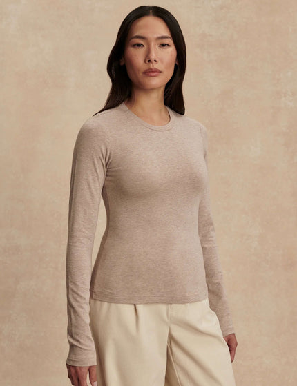 Varley Edna Long Sleeve Fitted Tee - Taupe Marlimages1- The Sports Edit