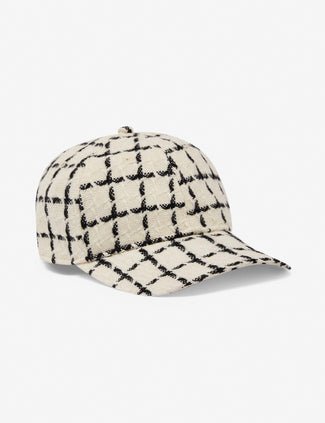 Elvin Mono Check Cap - Egret Mono Check