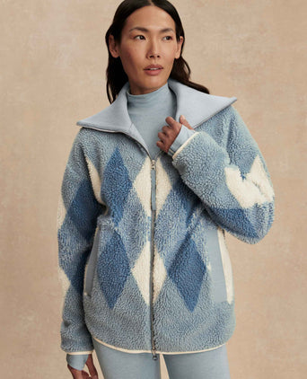 Franca Sherpa Jacket - Ashley Blue