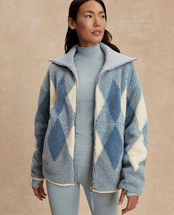 Franca Sherpa Jacket - Ashley Blue
