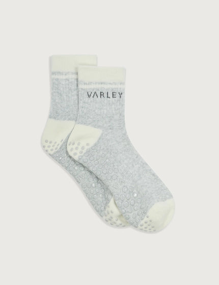 Varley Grayson Half Crew Grip Sock - Light Grey Marlimages1- The Sports Edit