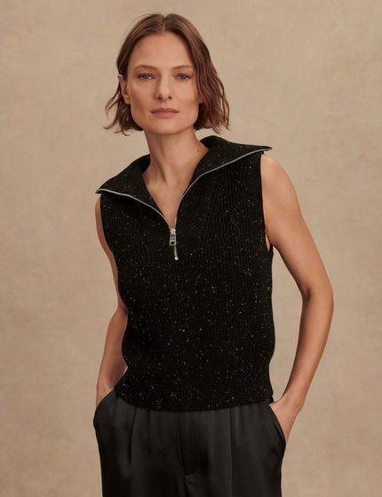 Varley Hally Half-Zip Rib Vest - Black Fleckimages1- The Sports Edit