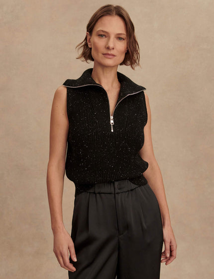 Varley Hally Half-Zip Rib Vest - Black Fleckimages6- The Sports Edit