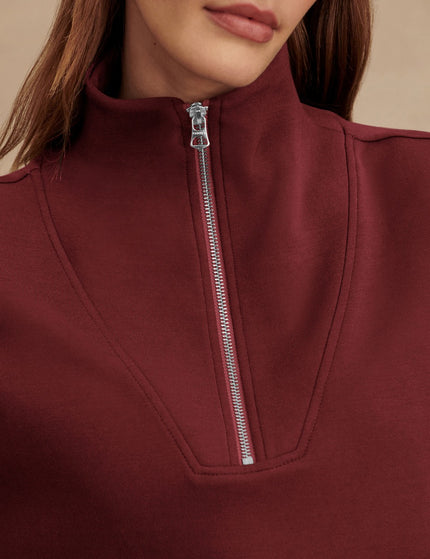 Varley Hawley Half Zip Sweat - New Maroonimages6- The Sports Edit
