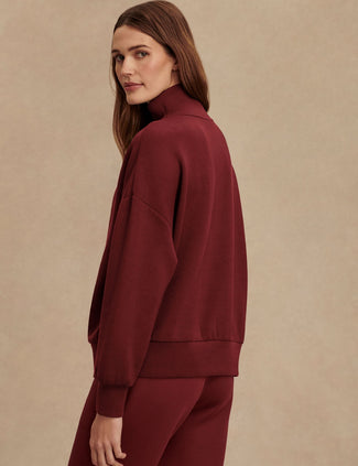 Hawley Half Zip Sweat - New Maroon