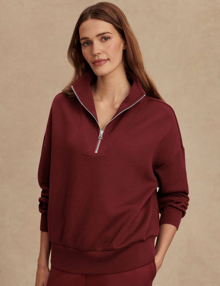 Varley Hawley Half Zip Sweat - New Maroonimages4- The Sports Edit