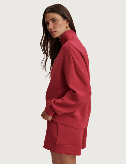 Varley Hawley Half Zip Sweat - Rich Raspberryimages3- The Sports Edit