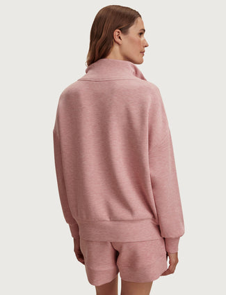 Hawley Half Zip Sweat - Rose Marl