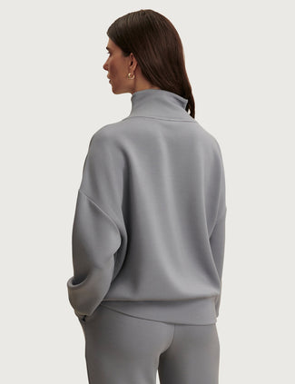 Hawley Half Zip Sweat - Wind Blue