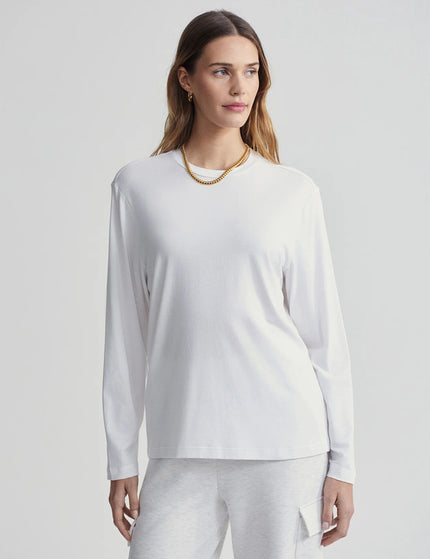 Varley Leah Long Sleeve Boyfriend Tee - Whiteimages1- The Sports Edit