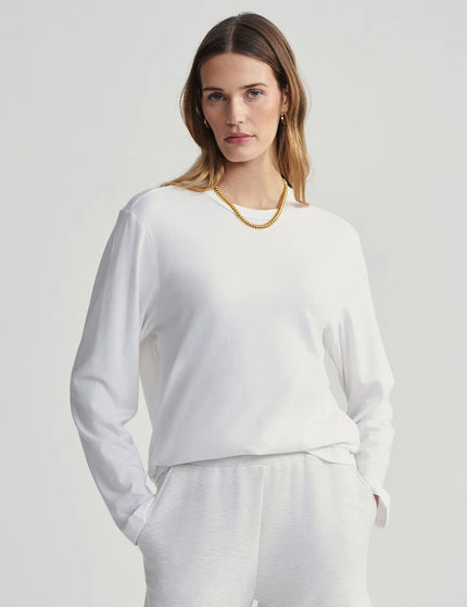 Varley Leah Long Sleeve Boyfriend Tee - Whiteimages2- The Sports Edit