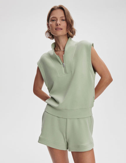 Varley Loretta Half-Zip Sleeveless Sweat - Snow Sageimages1- The Sports Edit