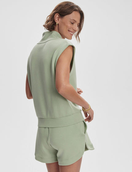 Varley Loretta Half-Zip Sleeveless Sweat - Snow Sageimages2- The Sports Edit